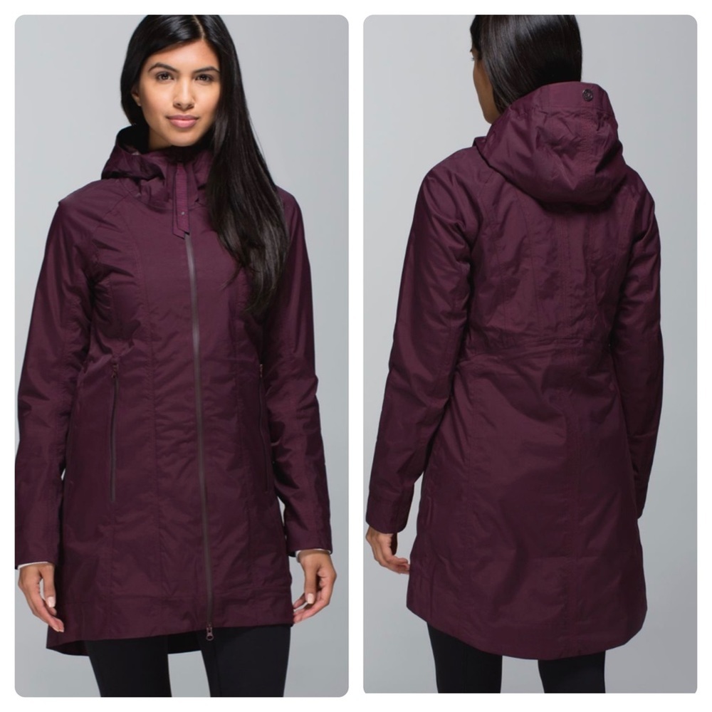 Lululemon Right As Rain JacketBordeaux Drama / Gradient Dot Embossed SZ 6